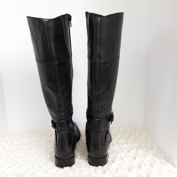 Clark's black leather buckle harness riding boots. - Picture 8 of 12